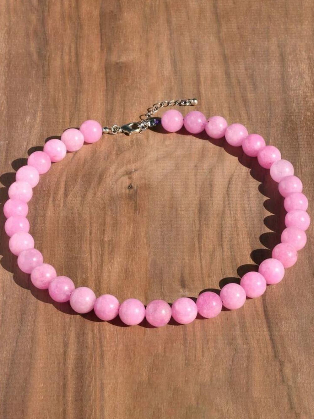 Pink Beaded Choker Necklace Q1147